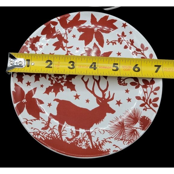 Room Creative Holiday Silhouettes 7" Christmas Dessert Plates Stoneware Set of 4 - Picture 5 of 6